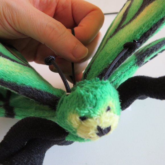 Green Butterfly PLUSH w Wire posing 11" wing span Stuffed Animal can Hang - Picture 5 of 8